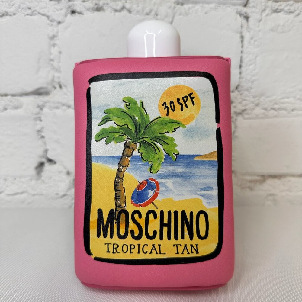SS22 MOSCHINO Tropical Tan Clutch Pink Padded Nappa Leather Sunscreen 30SPF - Picture 7 of 16